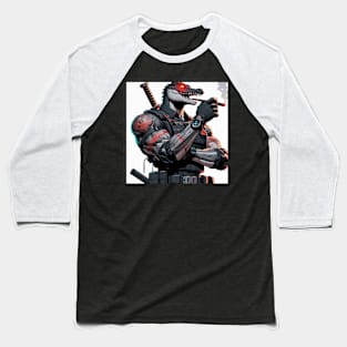 Future Warrior: A Mercenary in Sci-Fi Armor Baseball T-Shirt